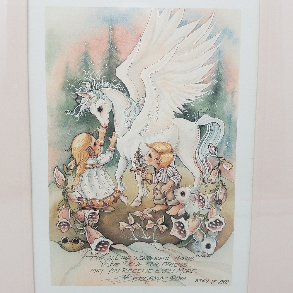 Jody Bergsma Limited Edition Lithograph Fantasy Pegasus, 8x10